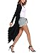 Meaneor Women's Casual Long Sleeve Waterfall Draped Open Front Knit Cardigan Sweater Black XXL