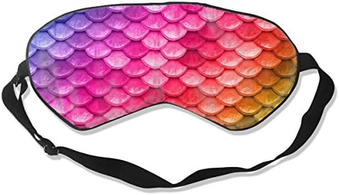Natural Silk Eye Mask For Sleeping Lightweight & Comfortable Beautiful Colorful Rainbow Mermaid Scales Eye Cover Ideal Gift For Woman Girls Create Total Darkness For Travel, Nap, Night Sleeping