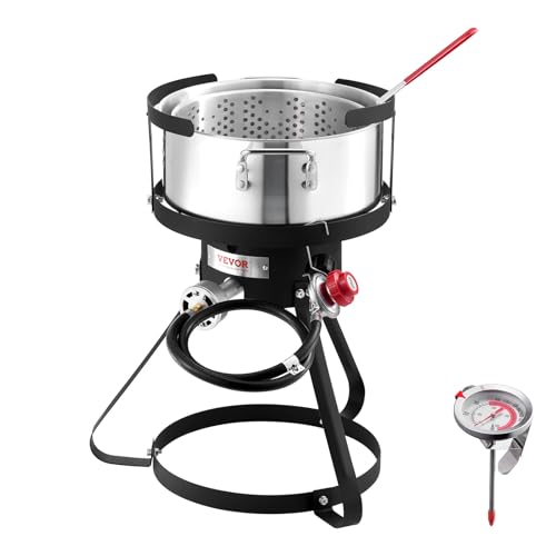 VEVOR 10 Qt Fish and Wing Fryer, Aluminum Propane Fish Fryer Kit, Outdoor Deep…