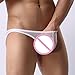 ManxiVoo Mens Sexy Perspective Underwear Shorts Underpants Pouch Soft Briefs Panties (L, White)