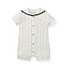 Hope & Henry Layette White Sailor Sweater Romper