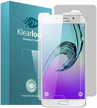 Samsung A7(2016 Version) Screen Protector, Klearlook 1-Pack Crystal Clear Tempered Glass Screen Protector + 1-Pack Matt Back Protective Film for Samsung A7(2016) (Crystal Clear)