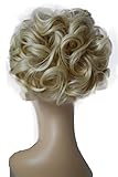 PRETTYSHOP BUN Up Do Hair Piece Hair Ribbon Ponytail Extensions Draw String Scrunchie wavy Platinum blond # 613A HK111