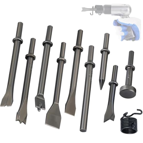 10PCS Air Hammer Chisel Set 0.401" Shank