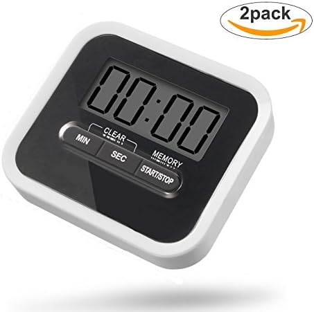 2pcs Magnetic Backing Kitchen Timer with HD Large Screen,Big Digital,Louder Alarm, Multiple Timing Modes