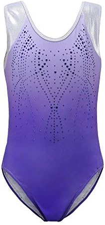 Girls Gymnastics Leotards One-Piece 5-14 Years Shiny Practice Outfit