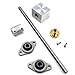 Ewead,200mm Length 8mm Dia Silver Vertical 2mm Lead Screw Rod & Pillow Block Mounted Bearing T8 Lead Screw Kit for 3D Printer Set of 6
