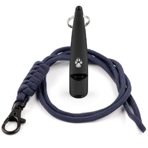 TDL Gun Dog Training Whistle with Lanyard - Dog Whistle with Loud, Solid Tone & Far Reaching Sound - Ideal High-Frequency Long-Distance Dog Recall Whistle for Most Breeds - Black with Navy Rope — image 1