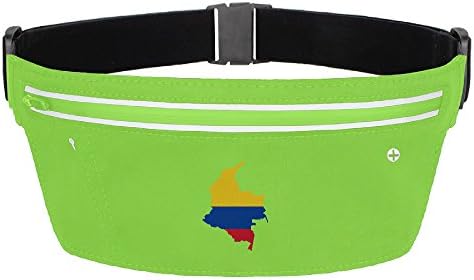 Colombia Map Zipper Pockets Water Resistant Fanny Pack Running Belt Waist Bags Waist Pack For Running Hiking Cycling Climbing. And For IPhone IPod Samsung And Other Smartphones Yellow