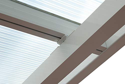 Terrassendach Terrassenüberdachung Carport Set Stegplatten Premium , Alu-Unterkonstruktion, Regenrinne und Material weiß… – Bild 6