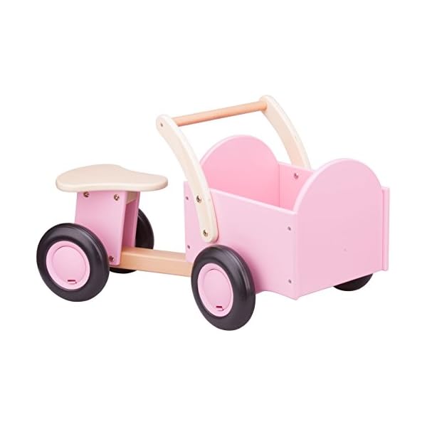 New Classic Toys - 11404 - Spielfahrzeuge - Kinder Holz-Rutscher Rutschauto mit Kasten in Rosa