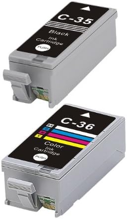2X OR SET COMPATIBLE CANON PGI-35 BLACK & CLI-36 COLOUR INK CARTRIDGES FOR PIXMA IP100, IP110, MINI 260,320. PGI-35BK & CLI-36C