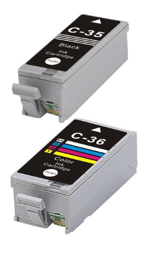 2X OR SET COMPATIBLE CANON PGI-35 BLACK & CLI-36 COLOUR INK CARTRIDGES FOR PIXMA IP100, IP110, MINI 260,320. PGI-35BK & CLI-36C