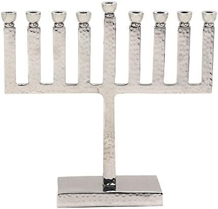Hammered Textured Aluminum Menorah For All 8 Nights of Chanukah
