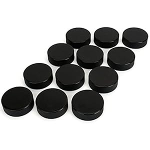 Faswin 18 Pack Ice Hockey Puck with 2 Reusable Mesh Bag, Official Regulation, Diameter 3″, Thickness 1″, 6oz, Black