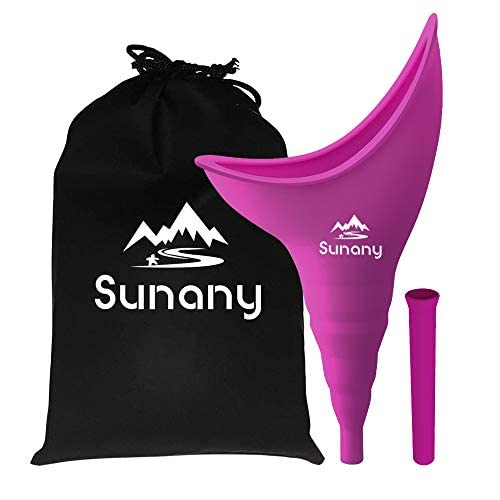 Sunany Female Urinal, Female Urinal with Silicone Funnel, Portable for Standing Female, Reusable Urinal for Female Toilet, for Outdoor, Activities, Camping, Travel