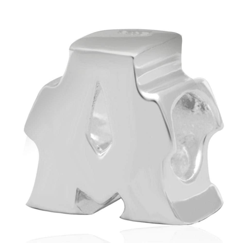 925 Sterling Silver Beads Alphabet Charms Letter Initial A Charm Anniversary Charm Words Charm fits Pandora Charms Bracelet (A)