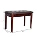 HOMCOM Piano Bench, Duet Piano Chair with Faux Leather Padded Cushion and Wooden Frame, Button Tufted Keyboard Bench, Brown