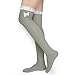 kilofly Women's Lace Trim Knee-High Boot Socks, Value Set of 2 Pairs,Black & Light Gray,One Size