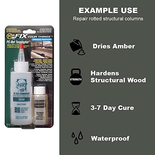 PC Products PCRot Terminator Epoxy Wood Hardener, TwoPart 24oz in Two