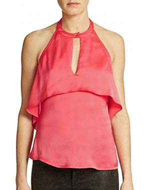 Women's Guess Rouge Pink Ruffle Halter Top