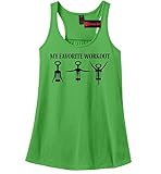 Comical Shirt Ladies My Favorite Workout Funny Wine Lover Corkscrew Racerback