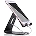 Desktop Cell Phone Stand, Portable Aluminum Smartphone Holder Cellphone Cradle Universal Holder Stand Mobile Smart Dock Mount for Smartphones and Tablets (Black)