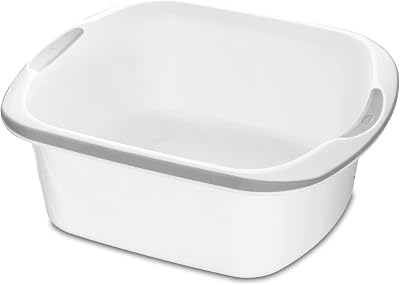Addis Premium Soft Grip Large Rectangular Washing Up Bowl 9.5 L White Grey