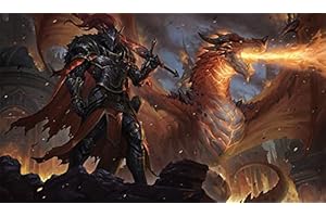Fantasy North - Lance - Dragon Knight (Endragos) - TCG Trading Card Game Playmat and Mouse Pad - 24 x 14 inches - Perfect for Magic MTG Commander Pokemon Yugioh and Other Card Games