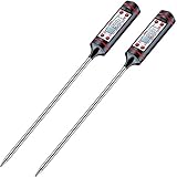 Meat Thermometer, Habor Digital Meat Thermometer [2 Pack]with Instant Read, 5.9 Inch Long Probe, LCD Screen, Hold Function For Kitchen Cooking Food Grill BBQ Meat Candy Milk Water