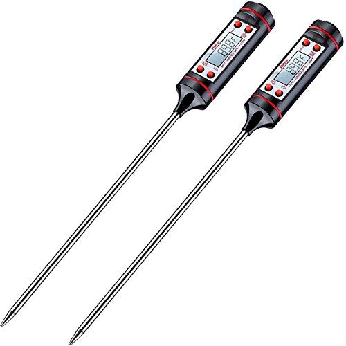 Habor Digital Meat Thermometer (2 Pack), Cooking Thermometers Super Fast Candy Thermometer W/ 5.9'' Long Probe for Christmas Thanksgiving Day Turkey Kitchen BBQ Gas Grill Smoker Fry Food