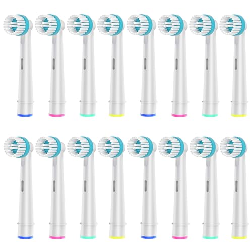 16 Têtes de Brossette de Rechange Ortho Care, Compatibles avec les Brosse a Dent Electrique Braun Oral B, Pour un Nettoyage Précis Autour des Dents et des Appareils Orthodontiques.