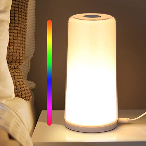 Albrillo Table Lamp Touch Sensor Bedside Lamp, Dimmable Warm White