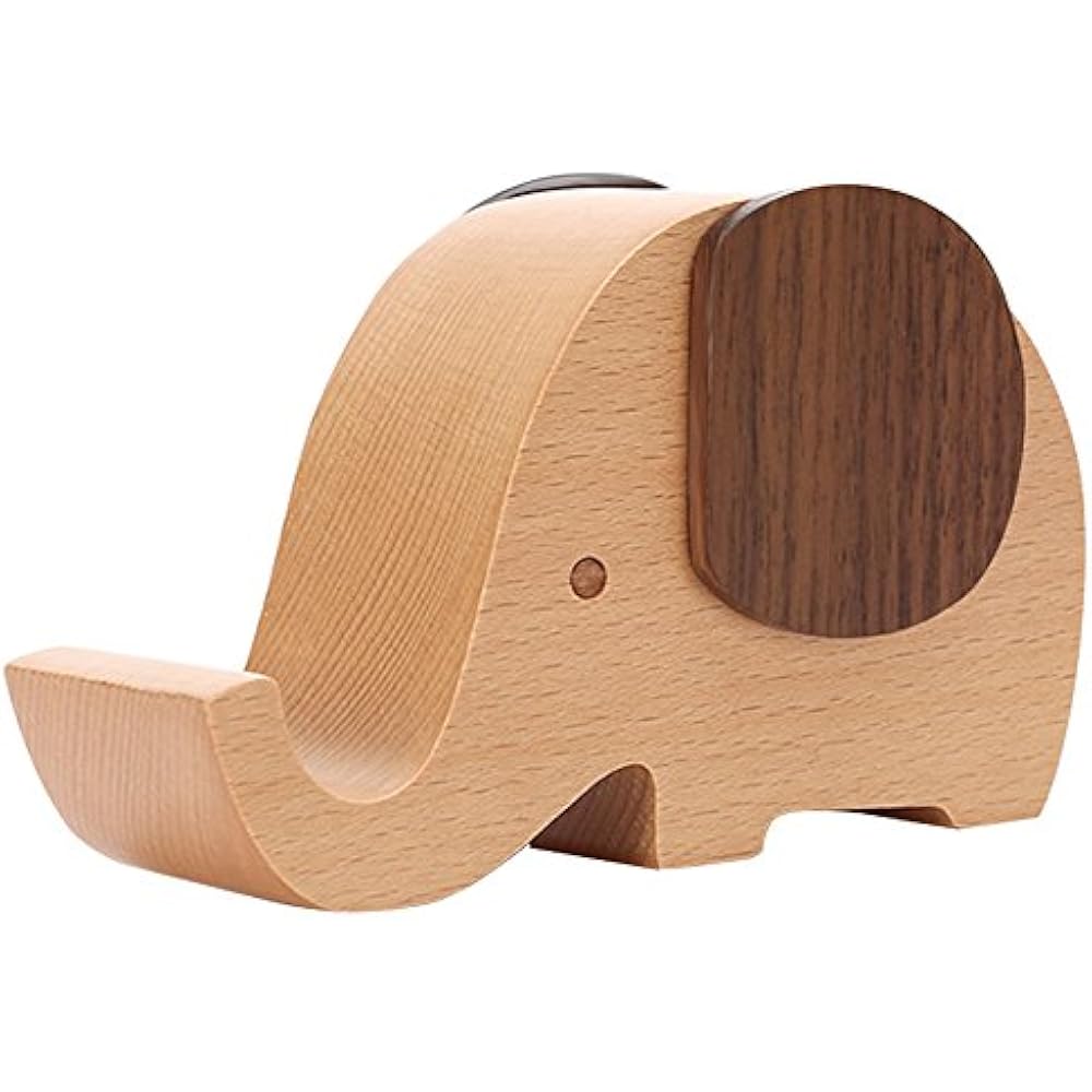 Cell Phone Stand, Wood Made Elephant For Smartphone With Pen Holder