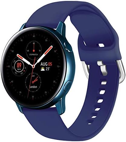 Compatible with Samsung Galaxy Watch Active 2 20mm Bands, Replacement Silicone Watch Wristband Strap Accessories for Samsung Galaxy Watch Active 2 20mm Smart Watch, Navy Blue