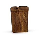 Raw Natural Wood Stash Box with Metal Rod and Cleaning Tool