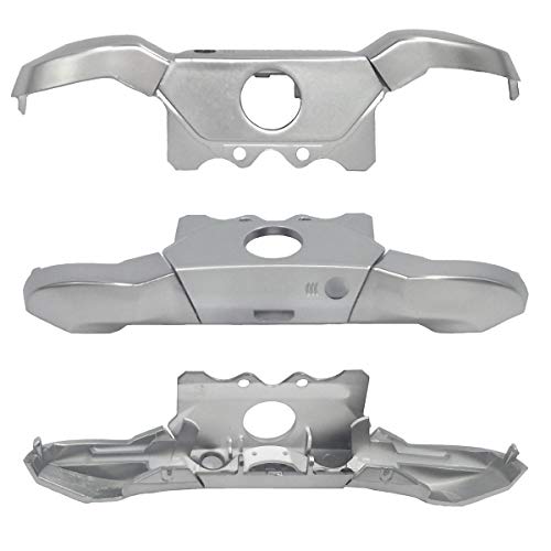EMiEN 2 Pack Black Silver Bumpers LB RB Triggers Gamepad Buttons Repair Parts Replacement for Xbox One Elite Controller & Xbox One with 3.5mm headphone jack Versions ,T6 T8 Screwdriver Repair Tool Kit