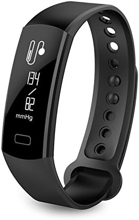 Smart Wristband Bracelet with Blood Pressure Heart Rate Monitor | Health Sport Band Watch Bluetooth Waterproof IP67 with Pedometer Calorie Counter for iPhone & Android (Grey Metal