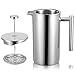X-Chef 18/8 Stainless Steel French Press Coffee Maker, Double Filter Vacuum Insulated Coffee Press 50 Ounce