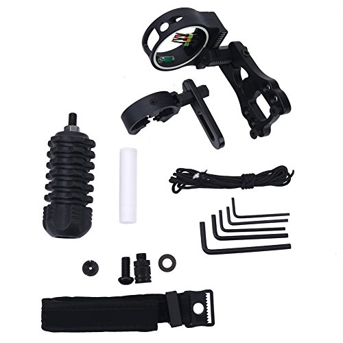 Archery Essential Accessory Combo Set 10 in 1 Portable Archery Kit Upgrade Combo Black Compound Bow Archery Combo Set Bow Sight, Arrow rest, Peep Sight, Rubber Silencer, Wrist Strap, Wrenches