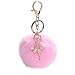 Lisin key chain,8CM Cute Dancing Angel Keychain Pendant Women Key Ring Holder Pompoms Key Chains (Pink) primary