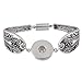 Godagoda Antique Silver Color Magnetic Clasp Flower Carved Bracelet Fits Snap Buttons