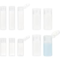 BENECREAT 10Pcs 12ml/18ml/30ml Travel Bottles Plastic Toiletry Bottles Flip Cap Squeeze Sample Bottle Containers for Makeup L