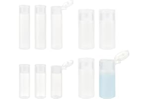 BENECREAT 10Pcs 12ml/18ml/30ml Travel Bottles Plastic Toiletry Bottles Flip Cap Squeeze Sample Bottle Containers for Makeup Lotion Emulsion Foundation Shampoo Packing