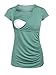 Jinson Women's Ruched Side-Shirred Nursing Top Short Sleeve Breastfeeding Tee Shirt