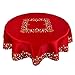 Grelucgo Embroidered Christmas Holiday Holly Tree Tablecloth (69 Inches Round Tablecloth)