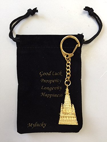 Feng Shui Mahabodhi Stupa Keychain Amulet USA Seller