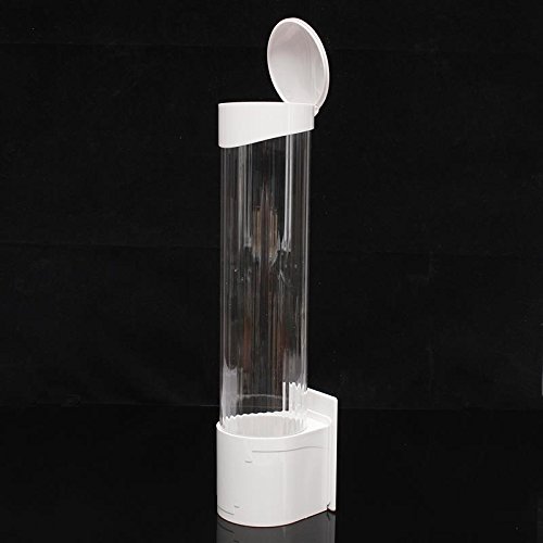 Xiaolanwelc@ 7.5cm 50Pcs Plastic One Touch Button Paper Cup Holder Rack Paper Cups Dispenser Plastic Holder Self Adhesive Shelf Anti Dus - Thumbnail 6