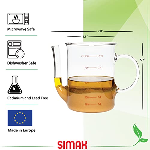 Simax Glassware Glass Fat Separator For Gravy, Gravy Separator, Fat
