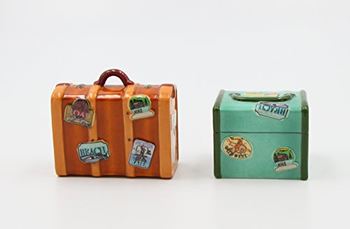 Appletree Design Road Trip Luggage Salt and Pepper Set, 2-3/8-Inch, 1-3/4-Inch - //coolthings.us